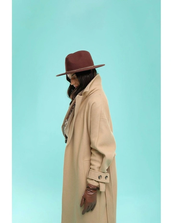 Camille Wool Fedora in Redwood