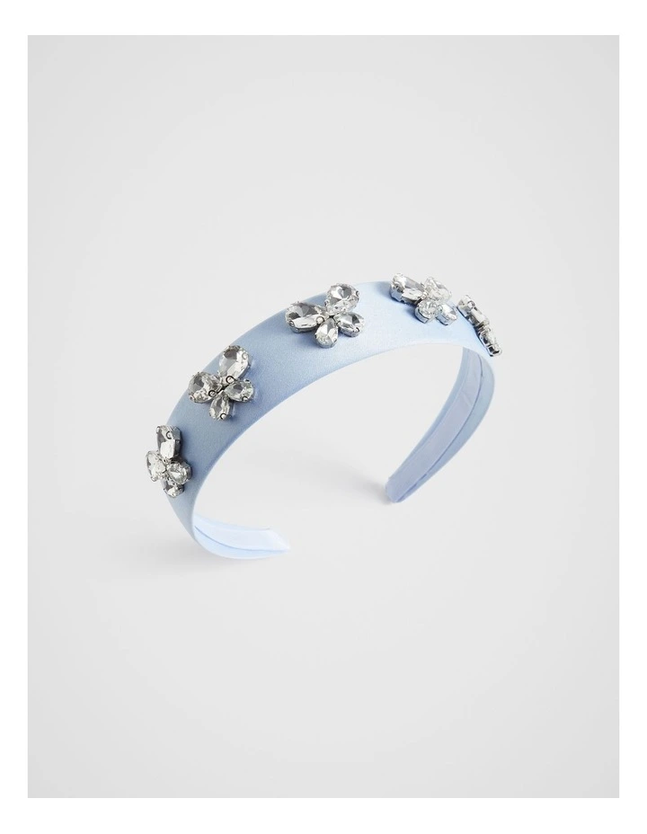 Crystal Butterfly Headband in Soft Blue