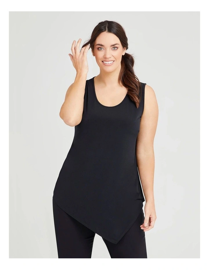 Luna Mix Media Tank in Black