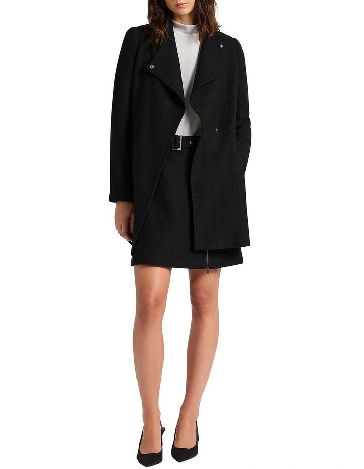 Ruby Felted Wool Coat in Black
