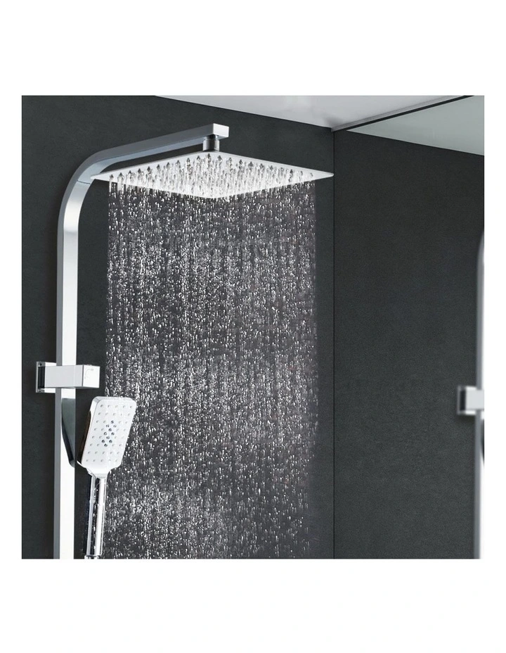 10 Inch Handheld Square High Pressure Rain Shower Head Set in Chrome