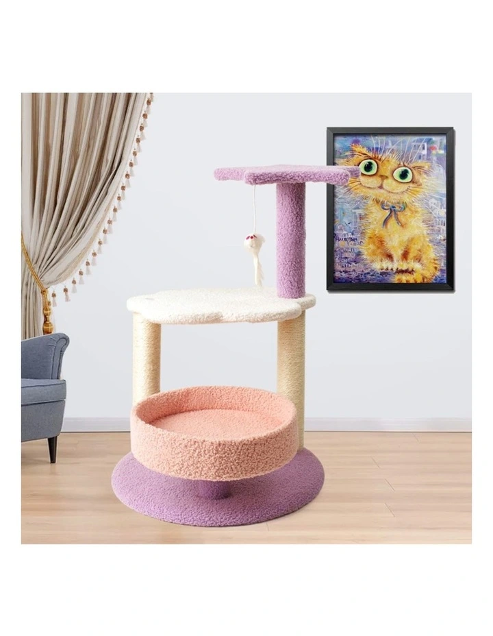 Galaxy Scratching Post Pet Scratcher Tree 61cm in Pink Purple