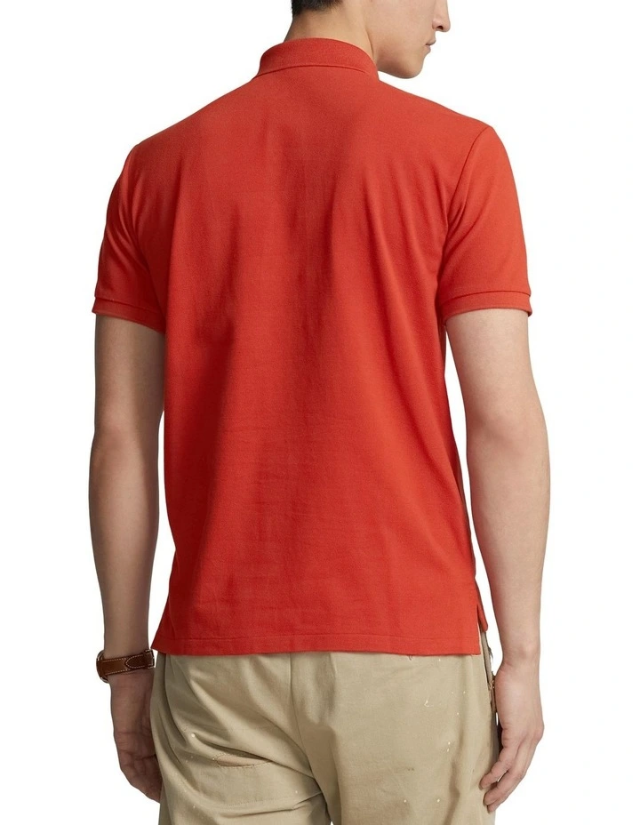 Custom Slim Fit Mesh Polo Shirt in Red