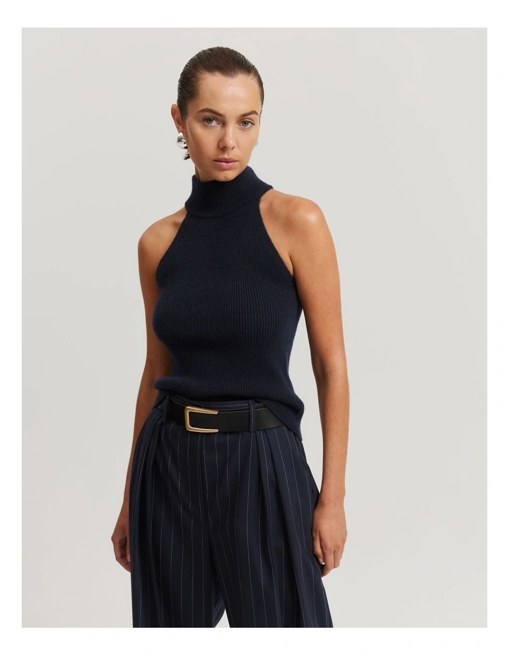 Sleeveless Knit in Navy