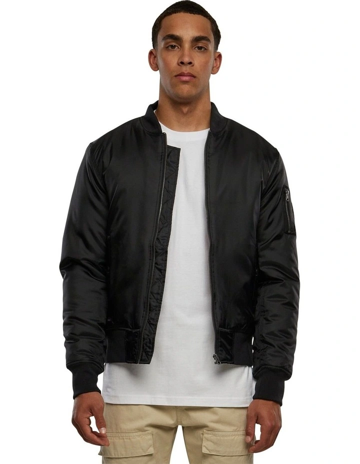 Tech Bomber Jacket in Black