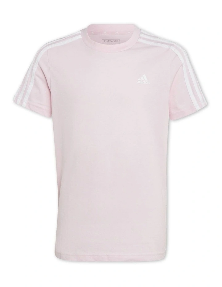 Essentials 3-Stripes Cotton T-shirt in Pink