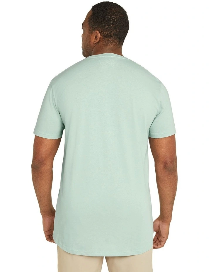 Essential Longline Scoop Tee in Mint