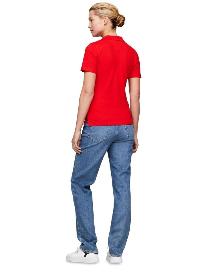 1985 Slim Pique Polo in Red