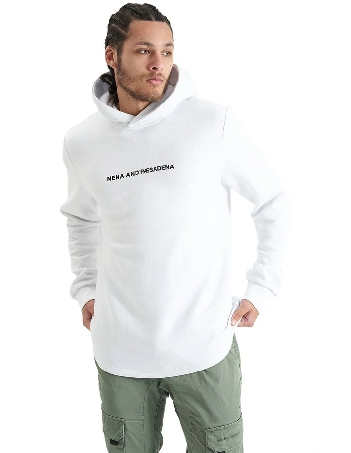 Primal Hooded Dual Curved Sweater in Optical White