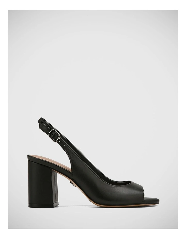 Olivya Leather Sandal in Black
