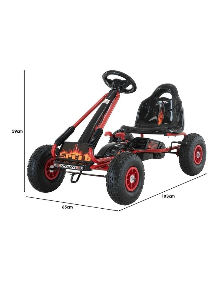 G95 Kids Ride On Pedal-Powered Go Kart in Red