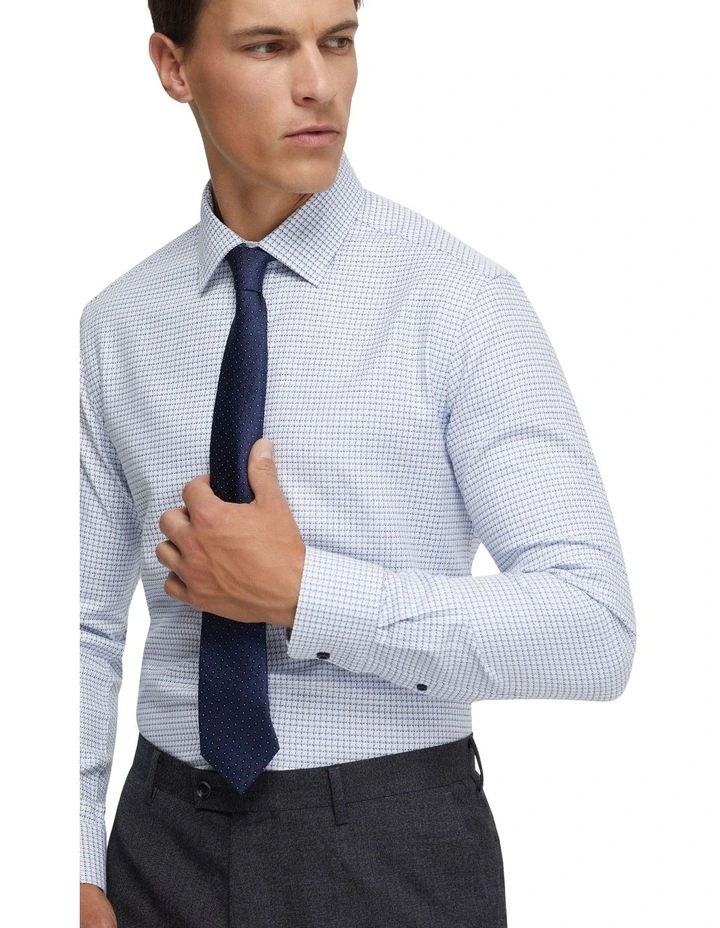 Beckton Small Check Cotton Shirt in Blue
