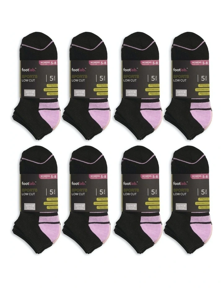 Sports Low Cut Socks 40 Pack in Black