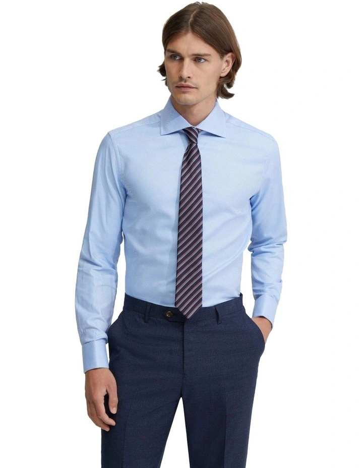 Trafalgar French Cuff Twill Shirt in Sky