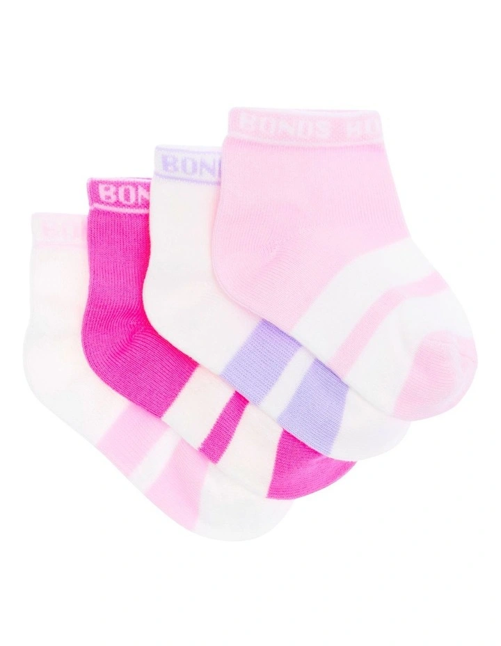 Baby Sportlet Socks 4 Pack in Pink and Purple