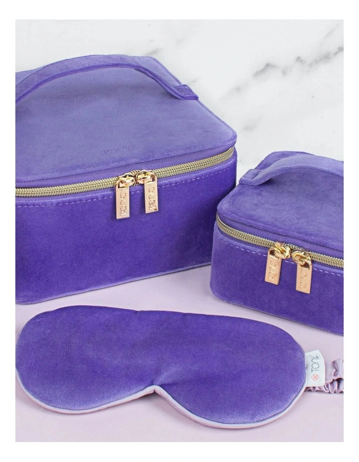 Luxe Velvet Large Jewellery Cube in Iris