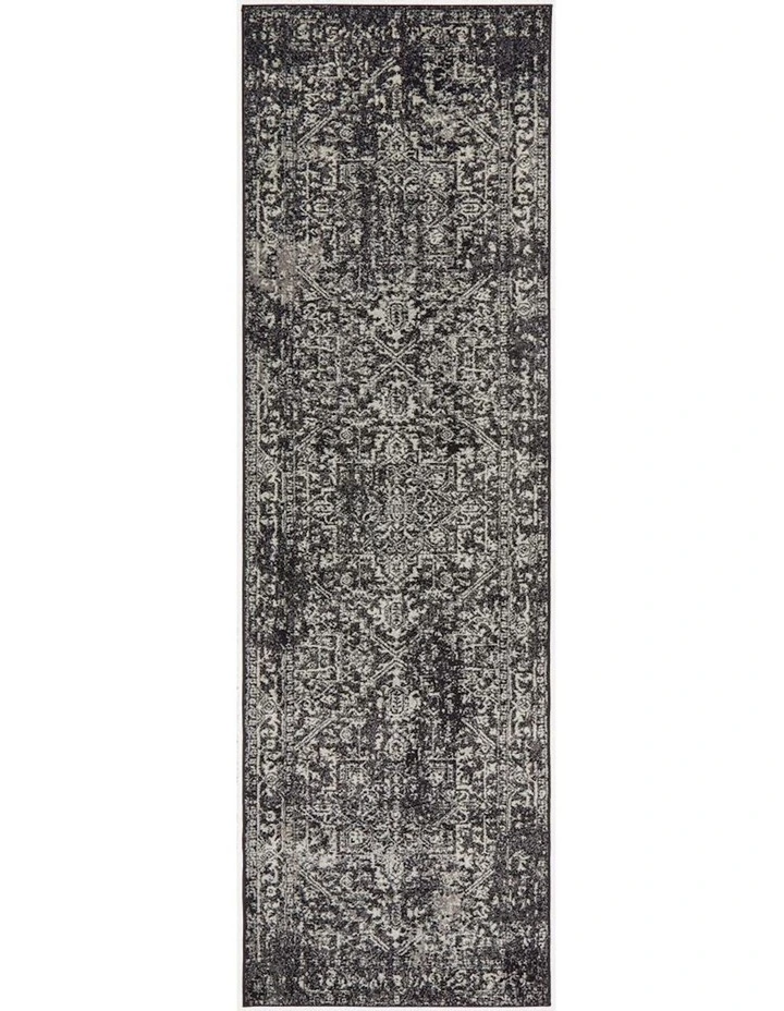 Evoke Scape Transitional Runner Rug in Charcoal