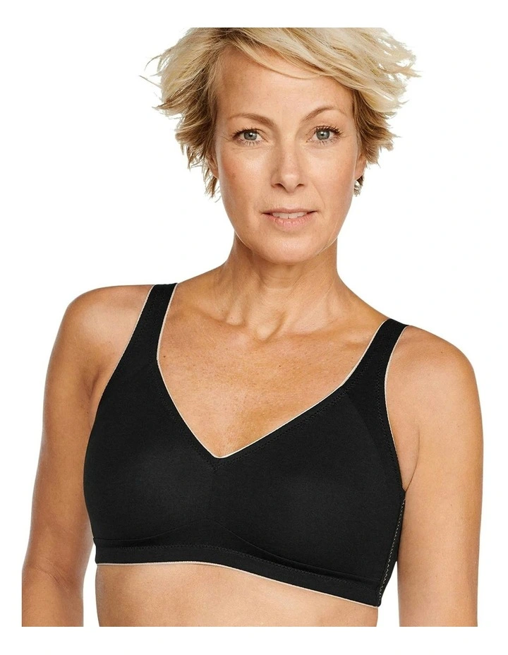 Wellness Double Contour Soft Bra in Black/Light Beige