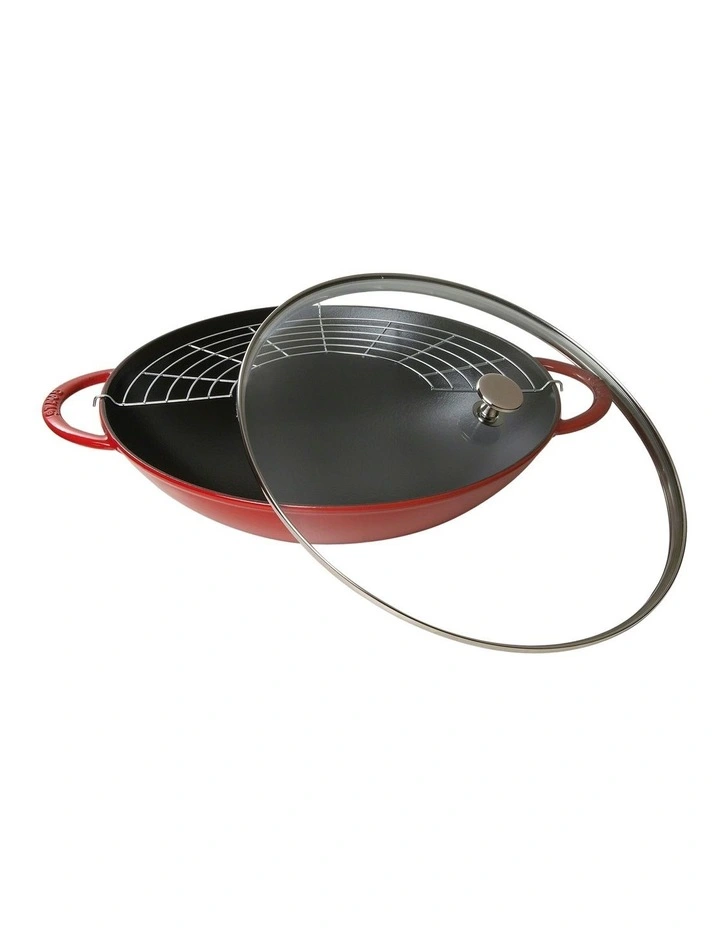 Wok 37cm/5.7L in Cherry Red