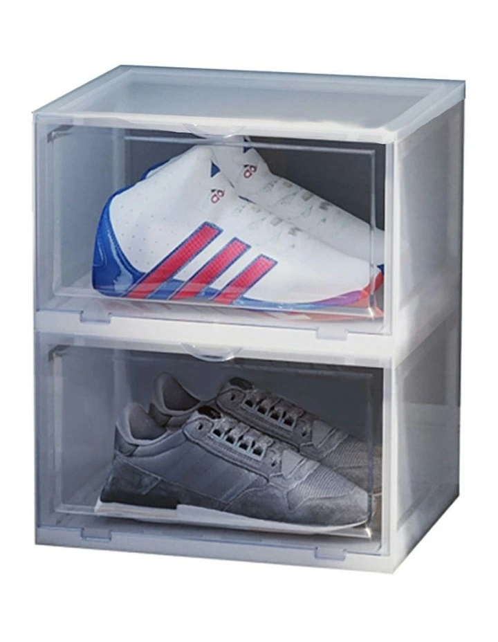 2 Tier Transparent Portable Shoe Organiser in Transparent