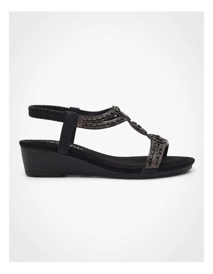 Annette Bling Flex Sandals in Black