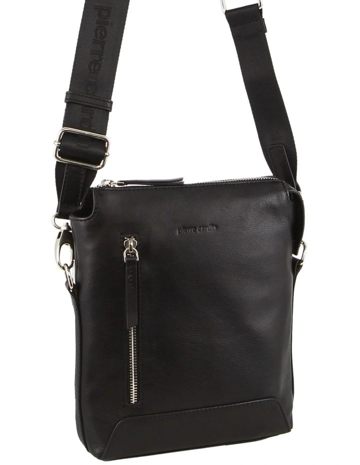 Leather Crossbody Bag in Black
