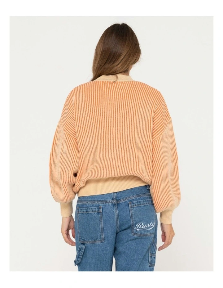 Ora Mock Neck Knit in Orange
