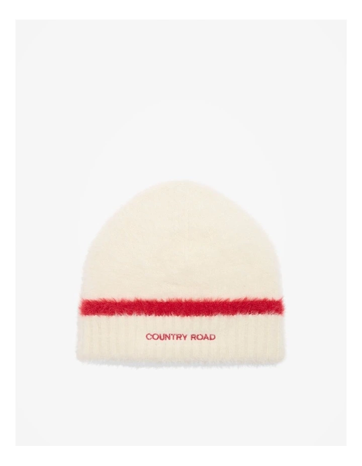 Fluffy Knit Beanie in Parchment