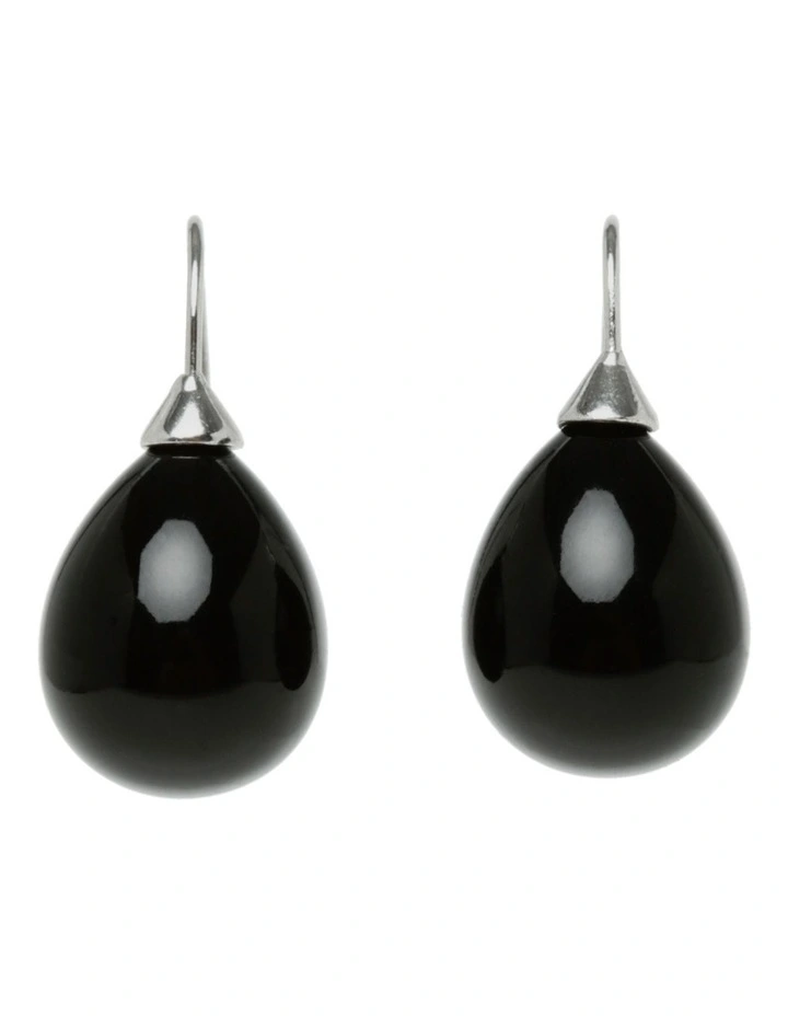 Pearl Jet Black Earrings