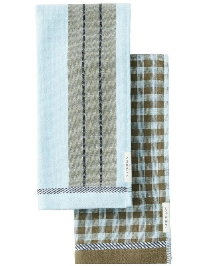 Este Tea Towel 2 Pack in Khaki