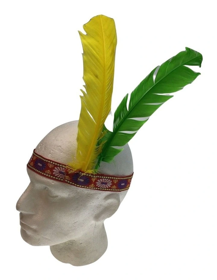 Indian Two Feather Native American Fancy Dress Headband