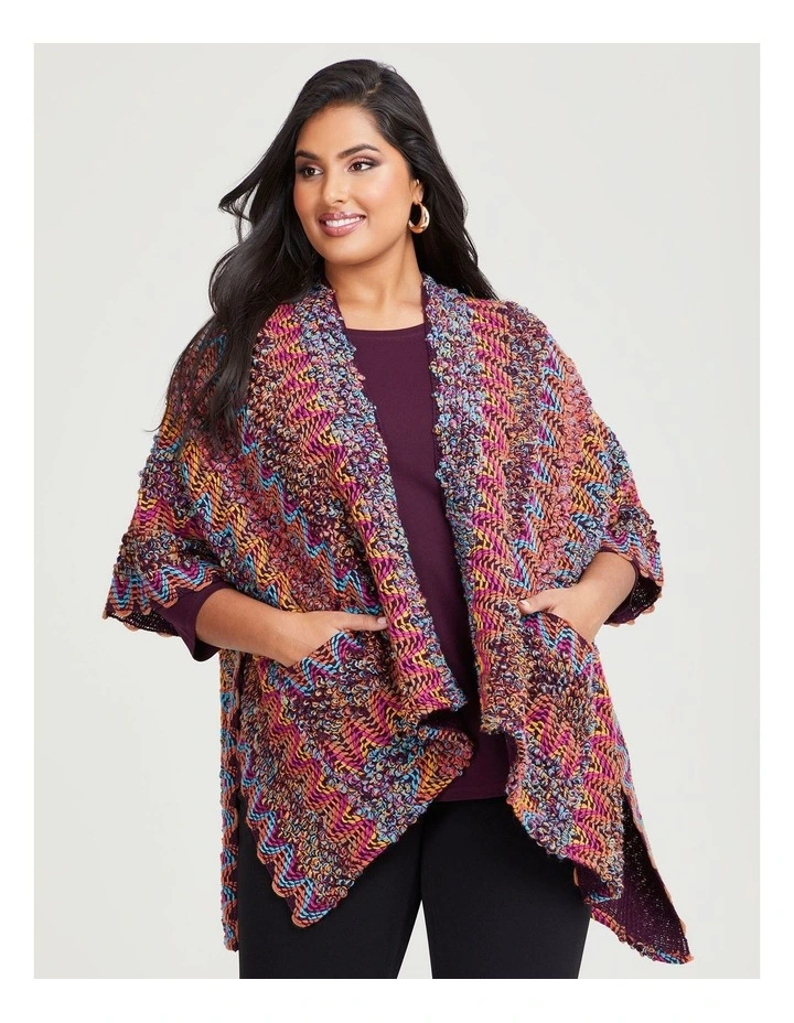 Bright Textured Cape in Multi