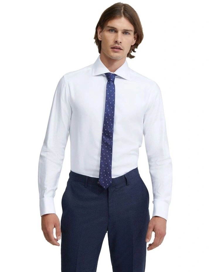 Trafalgar French Cuff Twill Shirt in White