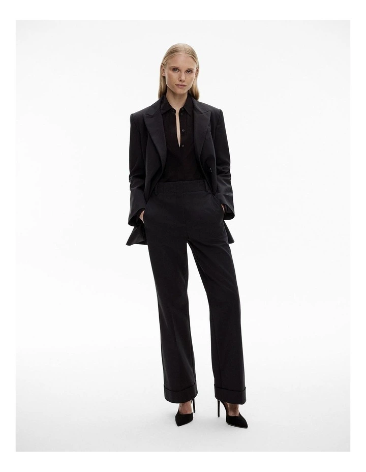 Longline Drape Shirt in Black