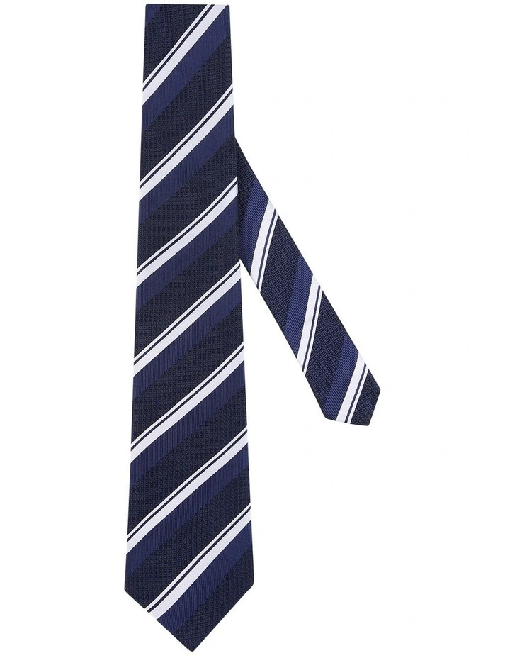 Tallis Tie in Navy/Silver