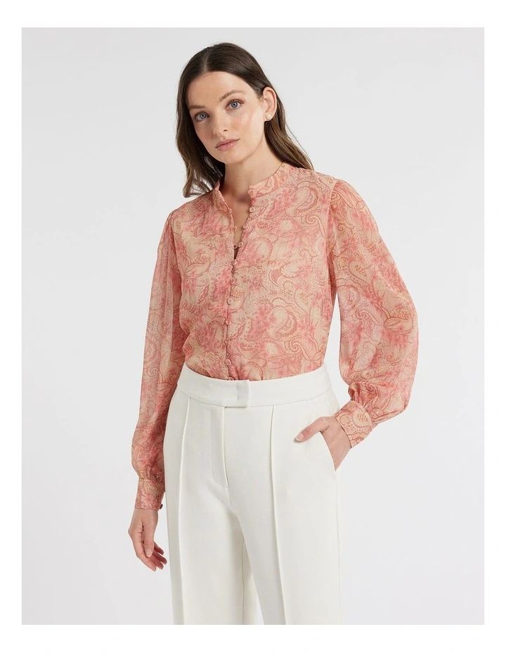 Floral Paisley Blouse in Pink