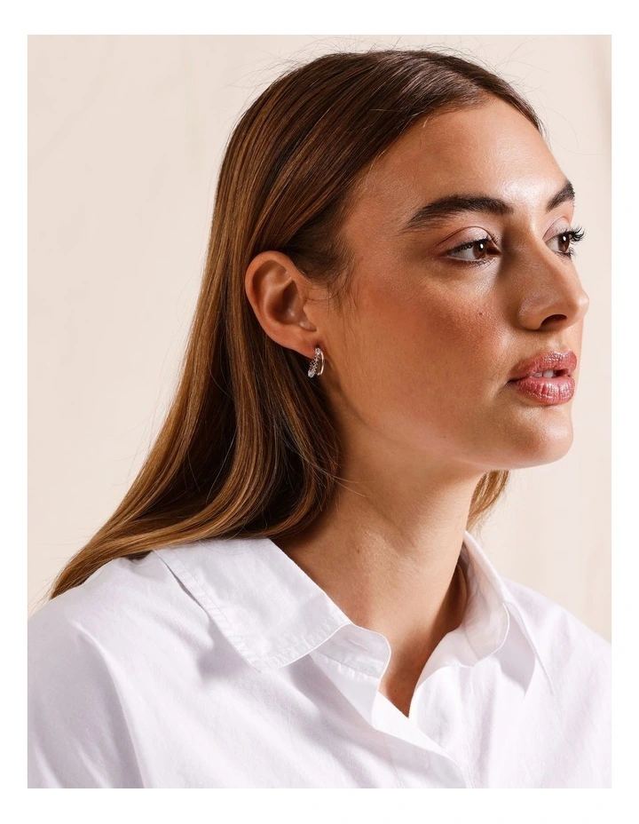 Crystal Hoop Multipack 3Pk Earring in Silver