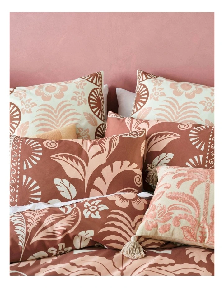 Messina Quilt Cover Set in Pink Clay