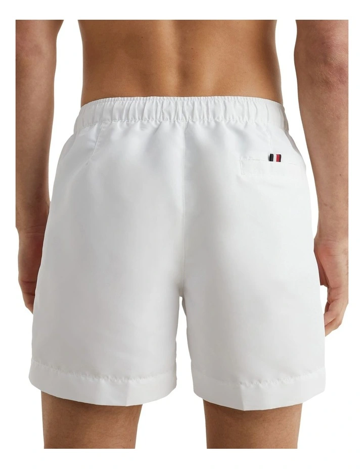 Signature Tape Mid Length Swim Shorts in White