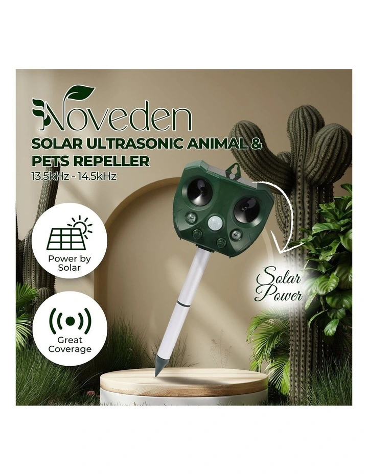 Solar Ultrasonic Animal And Pets Repeller in Green