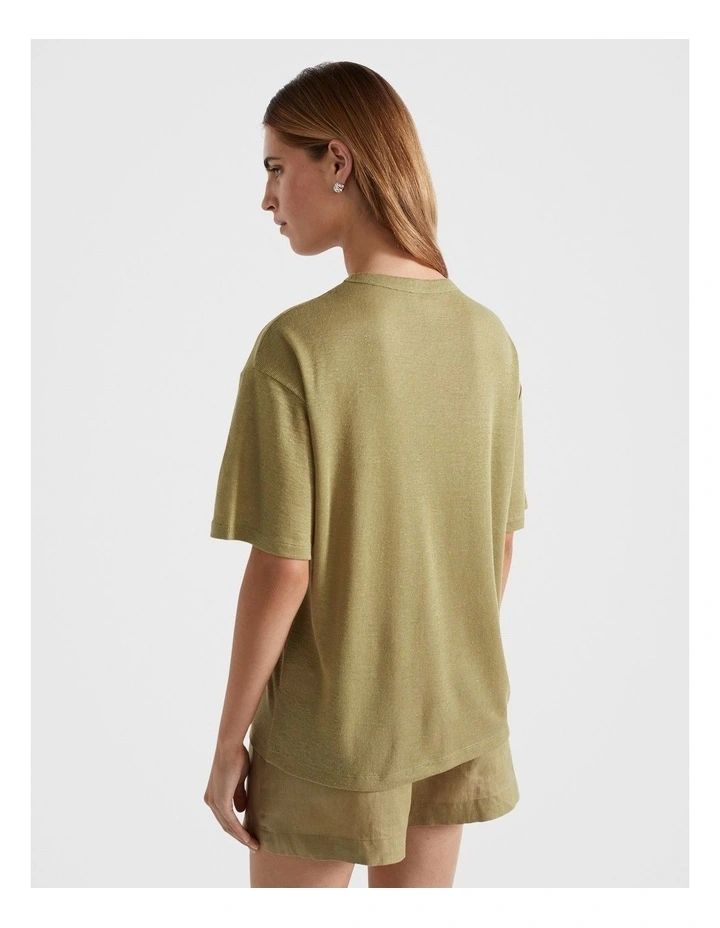 Linen Boyfriend Tee in Pistachio