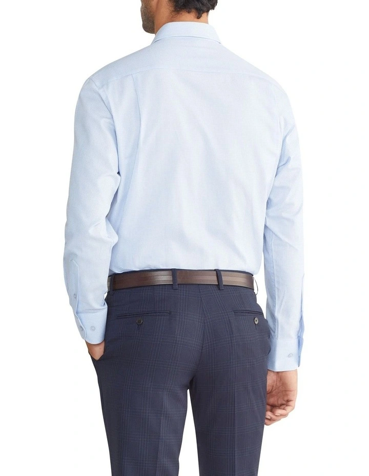 Classic Long Sleeve Dobby Shirt in Sky