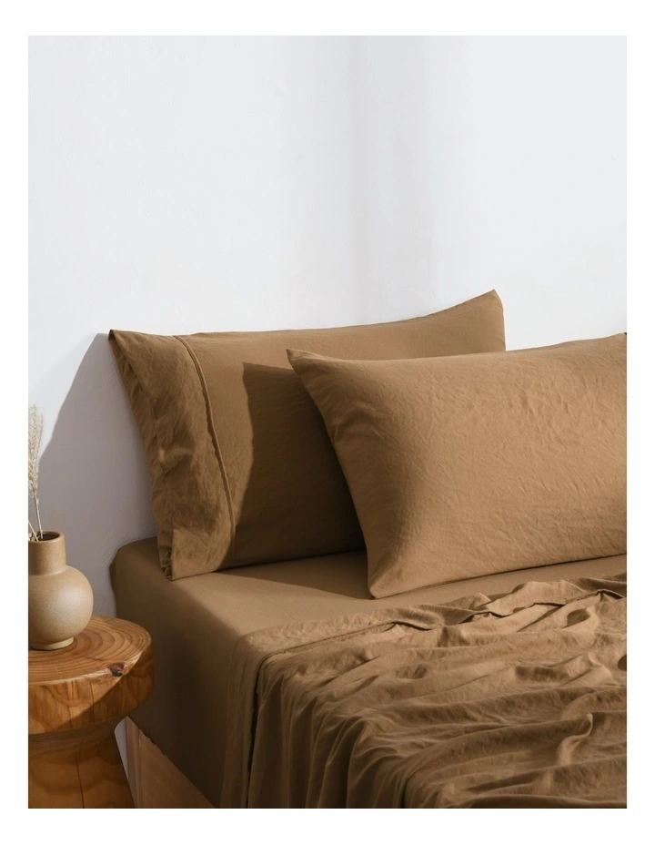 Superfine Washed Microfibre Standard Pillowcase Twin Pack in Rust