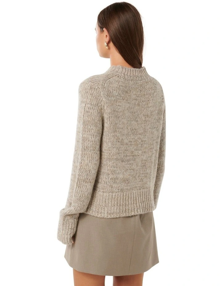 Frankie Stand Neck Jumper in Grey