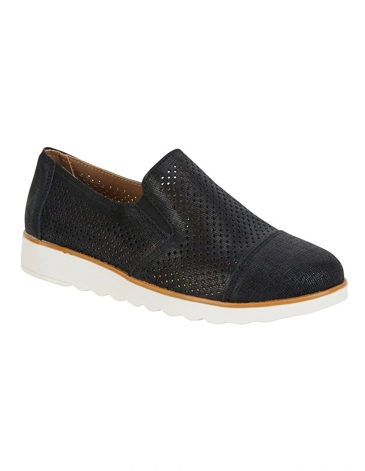 Davis Black Combo Flat Shoes