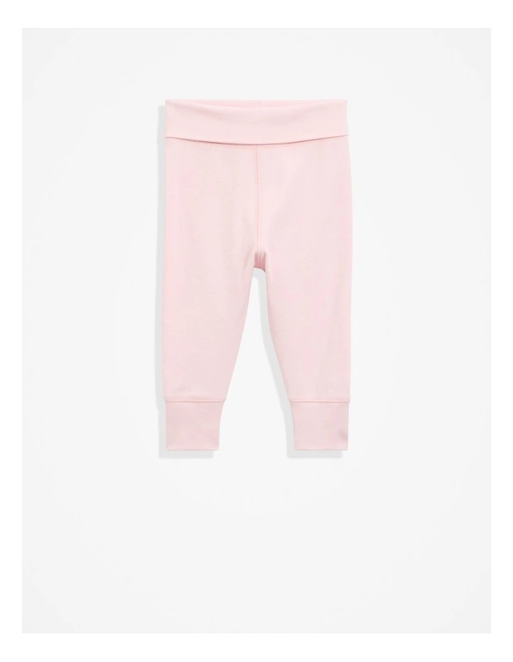 Organically Grown Cotton Fold Over Soft Pant in Mineral Pink