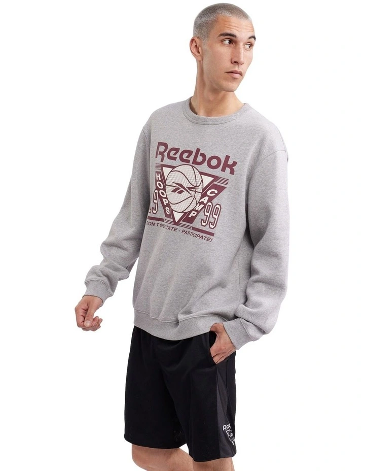 Seasonal Crew Basketball Top in Medium Grey Heather