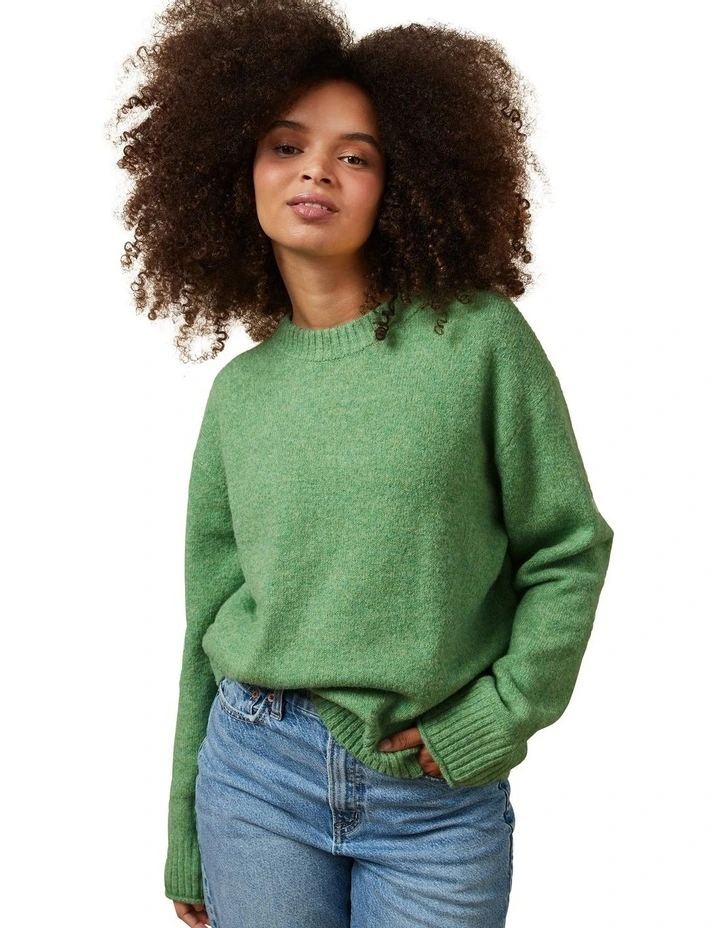 Whoa So Soft Crewneck Sweater in Green