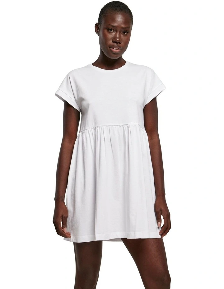 Organic Empire Valance Tee Dress in White