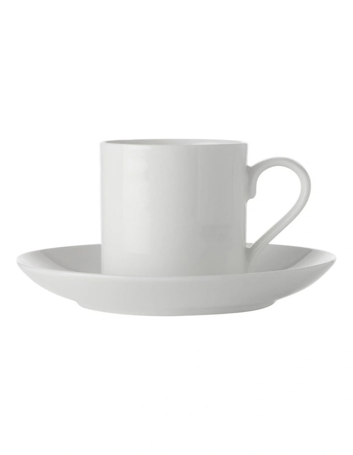 Basics Straight Demi Cup & Saucer 100ml in White